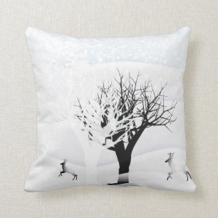 Coussin Conte de fées de Noël. Forêt d'Imaginaires, Neige