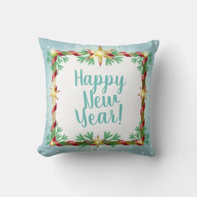 Coussin Conte de fées de nuit de Noël. Forêt d'imaginaire, (Recto)