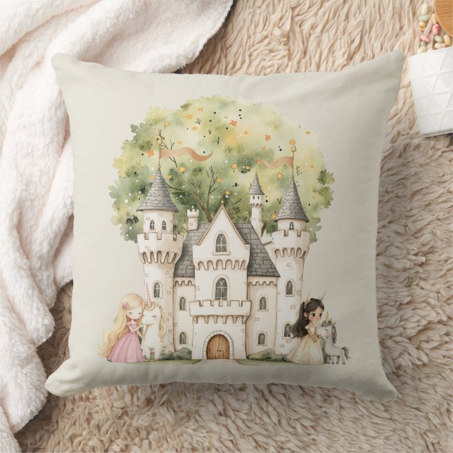 Coussin Conte de fées Princesse Aquarelle Fantaisiste (Couverture)