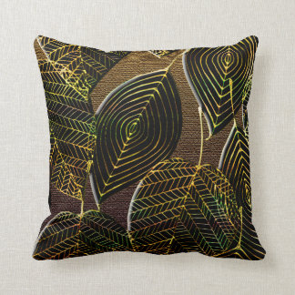 Coussin Contemporain Afrocentré Conception de feuilles