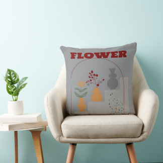 Coussin Contemporain Moderne Bohème Gris