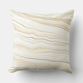 Coussin Contemporary White, Tan, Linen Pattern