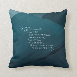 Coussin Continuez - Citation inspirante et Blue Mountain