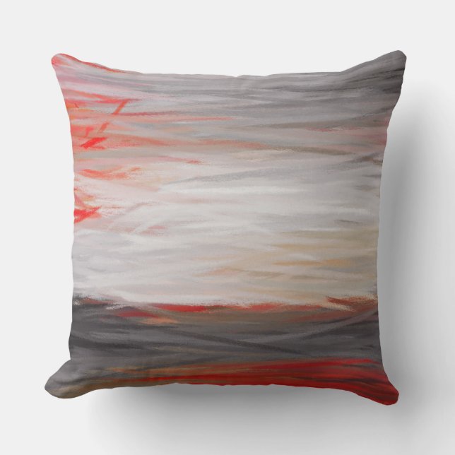 Coussin Contour Abstrait de pinceau de peinture couleur #1 (Recto)