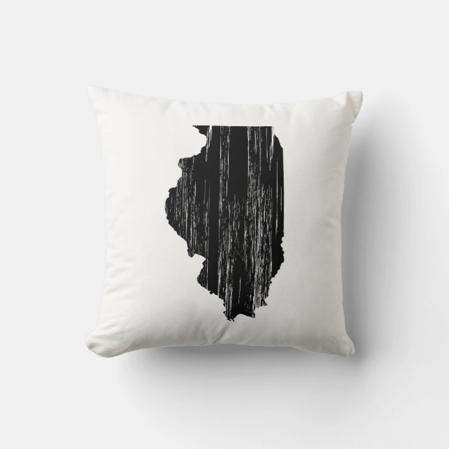 Coussin Contour affligé d'état de l'Illinois (Recto)
