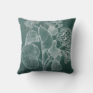 Coussin Contour blanc d'une grosse hydrangea sur un coussi