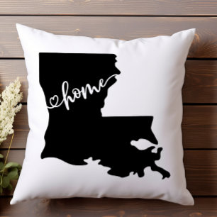 Coussin Contour de l'État de la maison Cœur de la Louisian