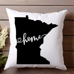 Coussin Contour du cœur de l'État d'origine Minnesota