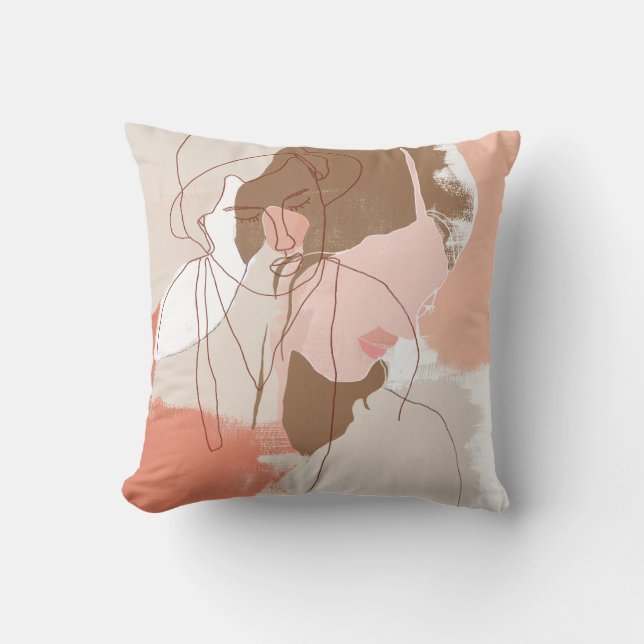 Coussin Contour peint Portrait féminin (Recto)