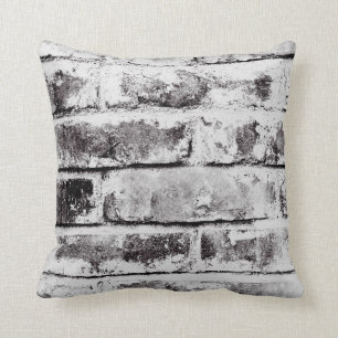 Coussin Contraste blanc Texture de briques industrielles r