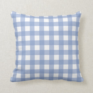 Coussin Contrôle bleu et blanc de sérénité de guingan