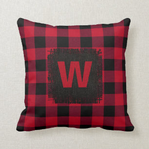 Coussin Contrôle Mongram de Buffalo rouge et noir