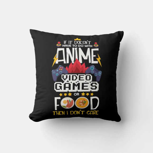 Coussin Contrôleur de jeu Nerd Anime Video Game Food Gamer (Recto)