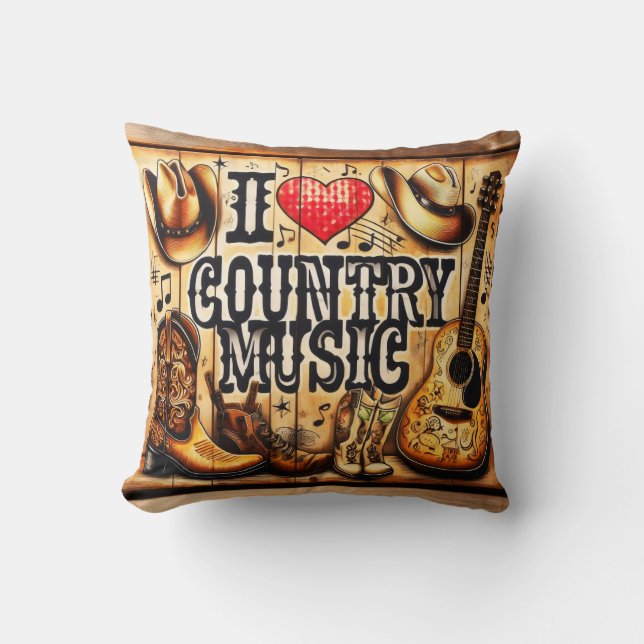 Coussin Contry music. (Recto)