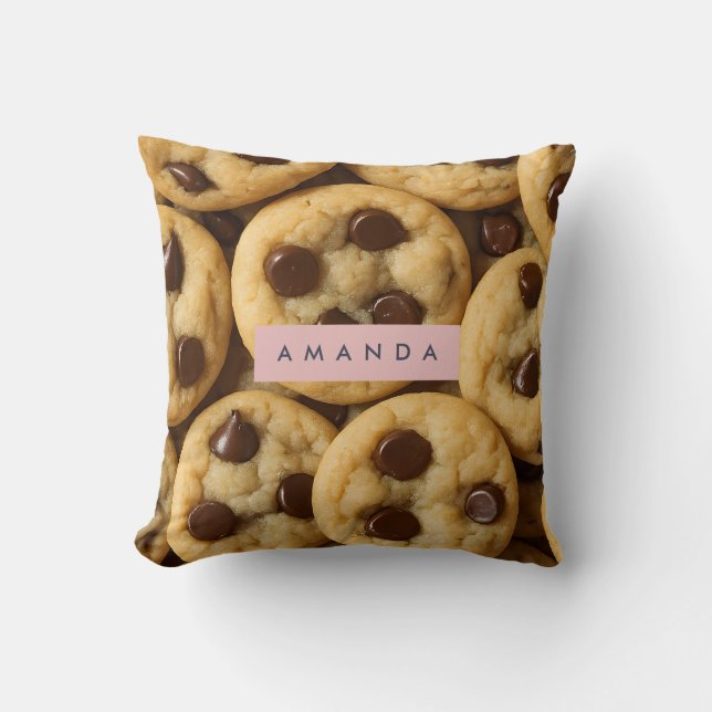Coussin Cookie aux pépites de chocolat personnalisé (Recto)