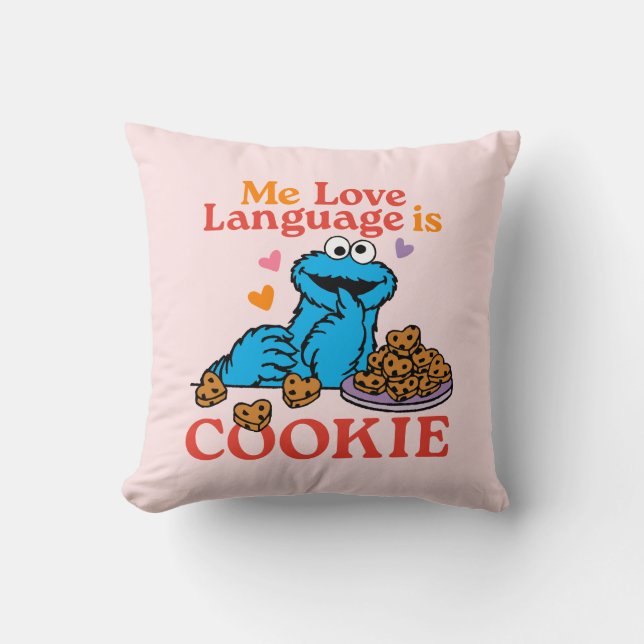 Coussin Cookie Monster | Citation de la Saint Valentin (Recto)