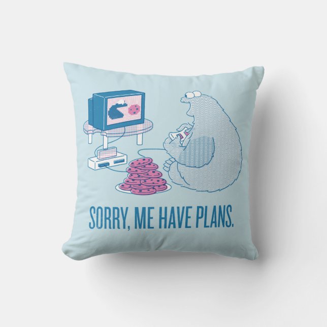 Coussin Cookie Monster | Désolé, Me A des Plans (Recto)