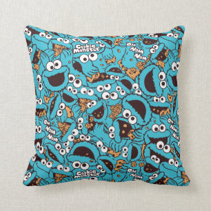 Coussin Cookie Monster Nom Nom Nom Nom Motif