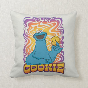 Coussin Cookie Monster Psychédélique