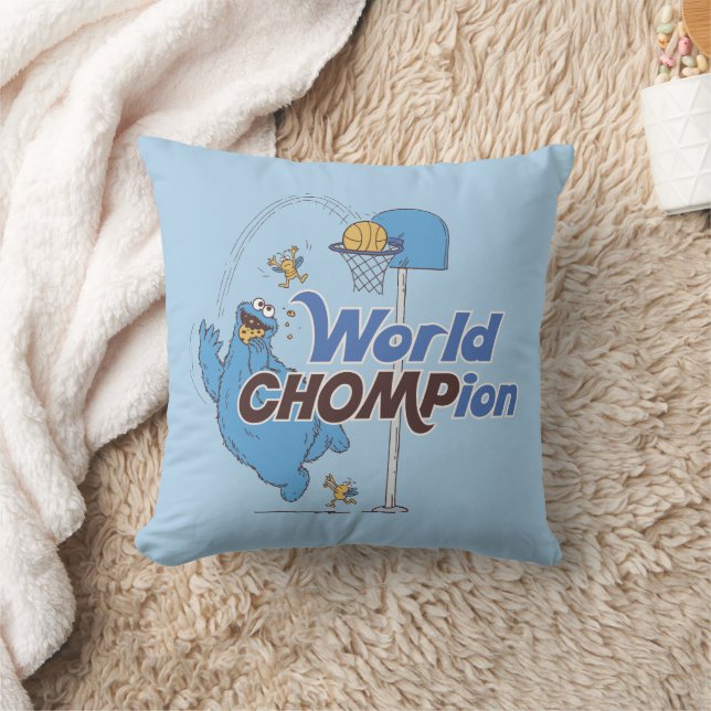Coussin Cookie Monster | Tirer sur des cerceaux de basket- (Couverture)