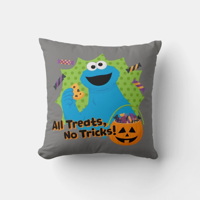 Coussin Cookie Monster | Tous Les Traitements, Pas De Truc (Recto)