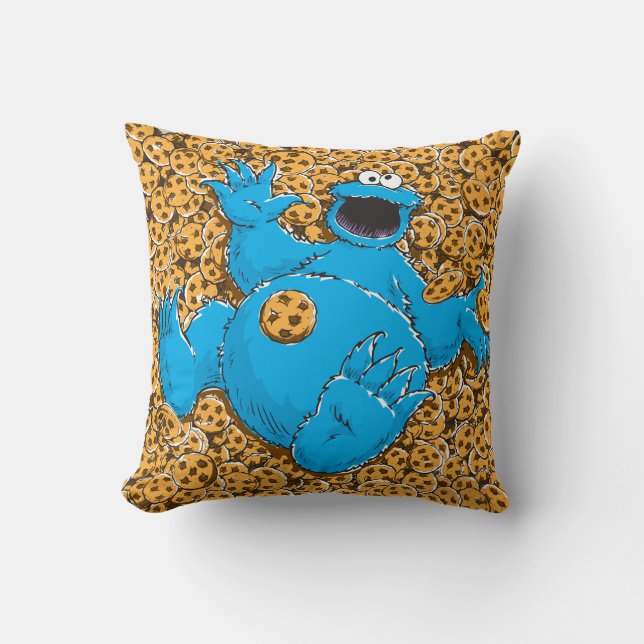 Coussin Cookie Monster vintage et cookies (Recto)