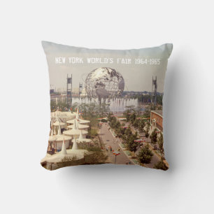 Coussin Cool 1964 Retro Street View World's Fair New York
