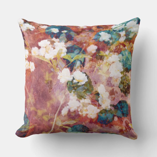 Coussin Cool, art tendance de motif fleuri romantique (Recto)