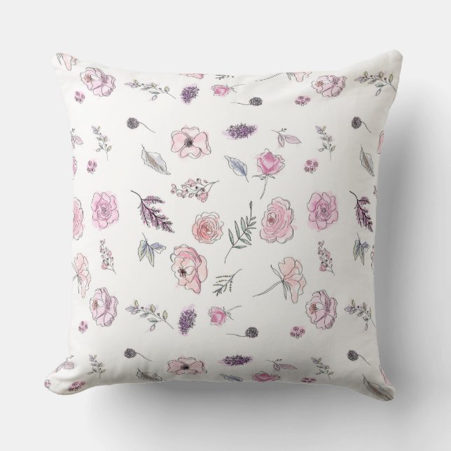 Coussin Cool Bohème Chic Floral Boho Girl Rose (Recto)