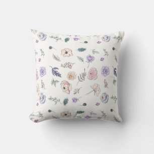 Coussin Cool Bohème Chic Floral Boho Girl Rose Bleu