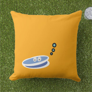 Coussin Cool Bright Golden Yellow Happy Clam Dessin