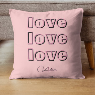 Coussin Cool Candy Rose Clean 3 x Amour   Rose Pastel