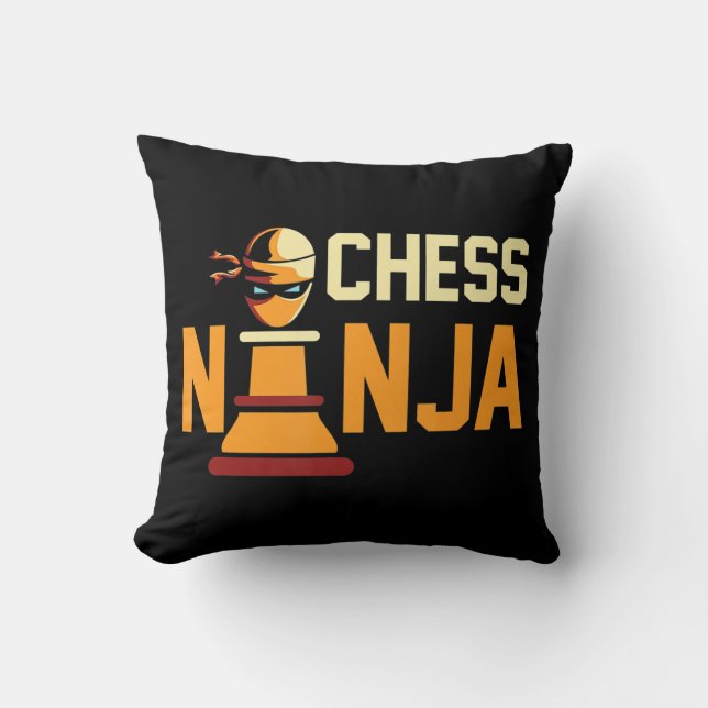 Coussin Cool Chess Ninja Chess Lovers Cadeau (Recto)