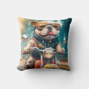 Coussin Cool chien motards conduite vélos jetez mignon ore