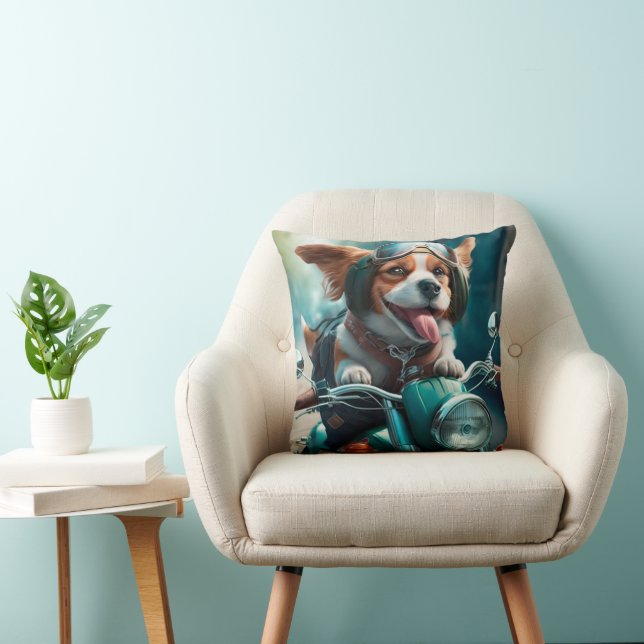 Coussin Cool chien motards conduite vélos jetez mignon ore (Chaise)