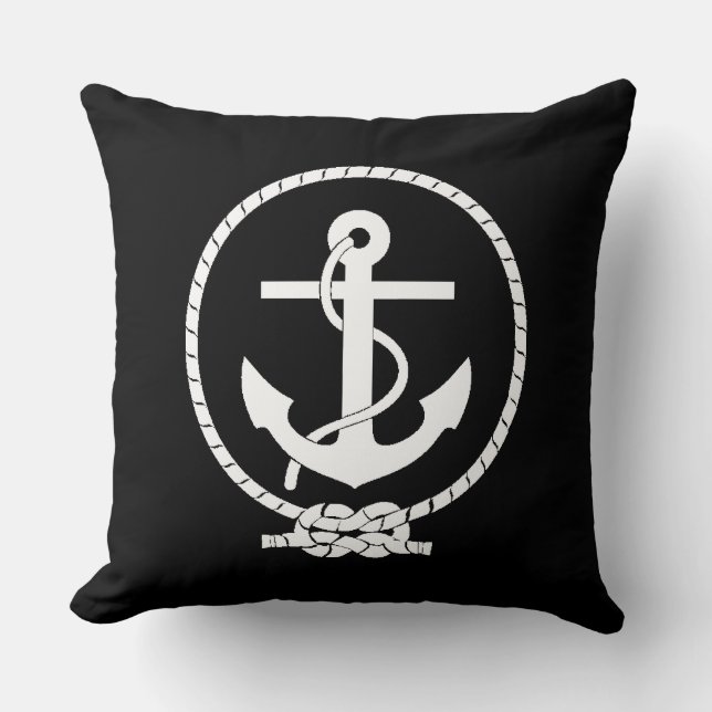 Coussin Cool Classic and Elegant Nautical Anchor (Recto)
