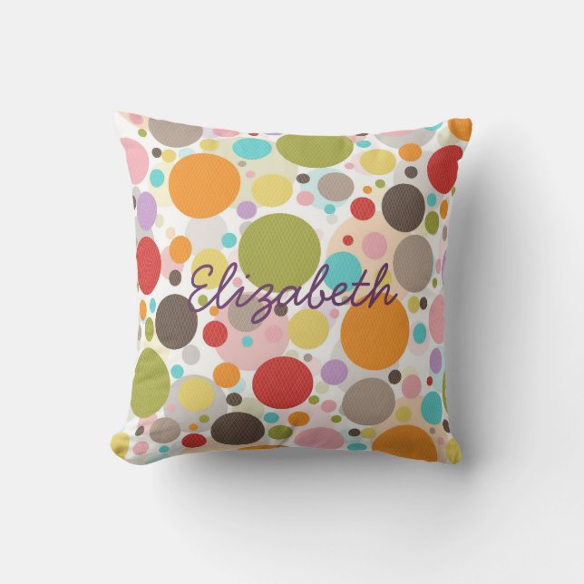 Coussin Cool coloré tendance bulles  pois (Recto)