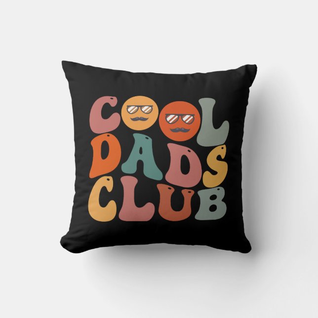 Coussin Cool Dads Club Papa Fête des pères Retro Super (Recto)