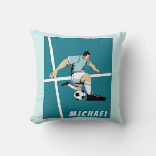 Coussin Cool d'illustration de joueur de football personna