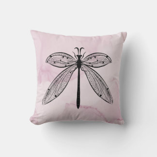 Coussin Cool Dragonfly Cottagecore rose