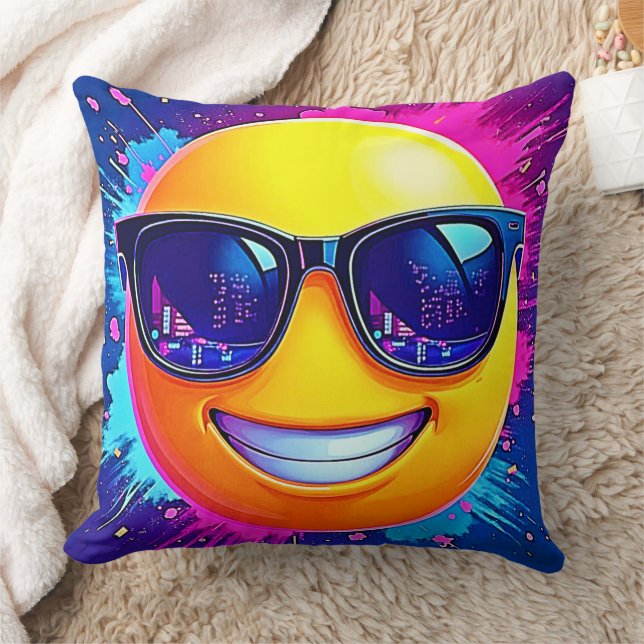 Coussin Cool 😎 Emoji Fun (Couverture)