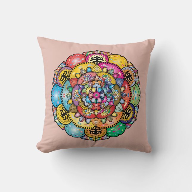 Coussin Cool et coloré Mandala Motif (Recto)
