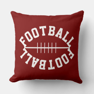 Coussin Cool Fun FOOTBALL Forme Texte Sur Rouge Vintage