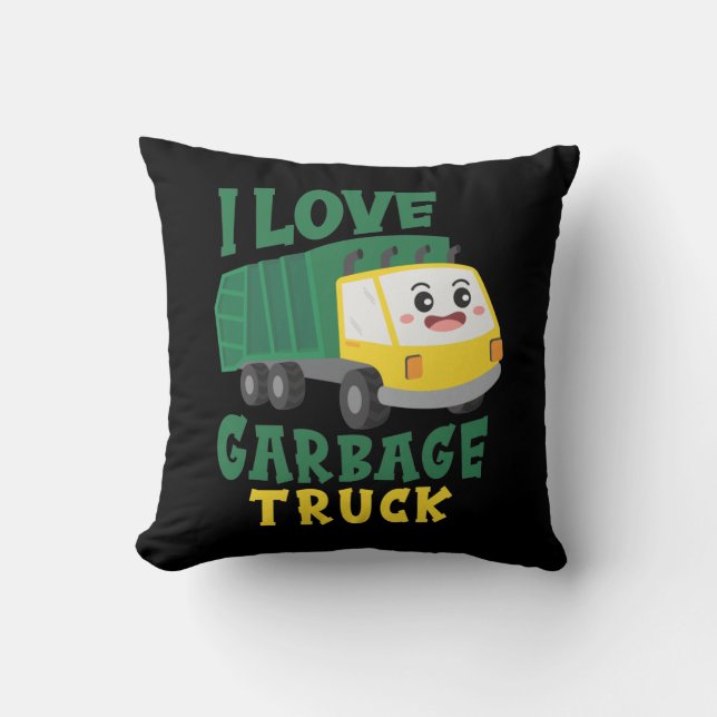 Coussin Cool Garbage Truck aimant Boy Kids Toddler (Recto)
