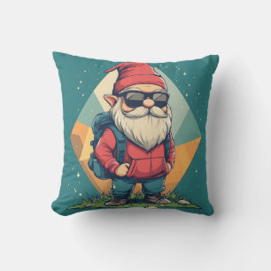 Coussin Cool Gnome sur une aventure : Illustration amusant
