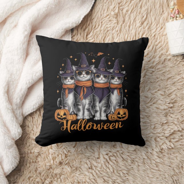 Coussin Cool Halloween Chats cadeau pour fille cadeau pour (Couverture)