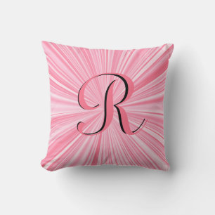 Coussin Cool Hot rose Couleur éclat Monogramme initial per