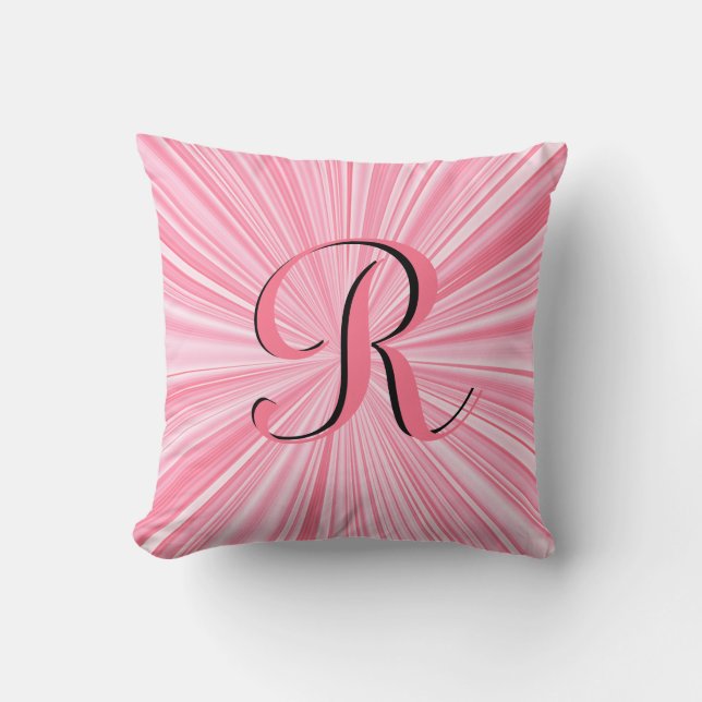 Coussin Cool Hot rose Couleur éclat Monogramme initial per (Recto)