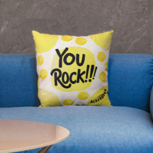 Coussin Cool Jouer Vous Rock Jaune Pois Aquarelle