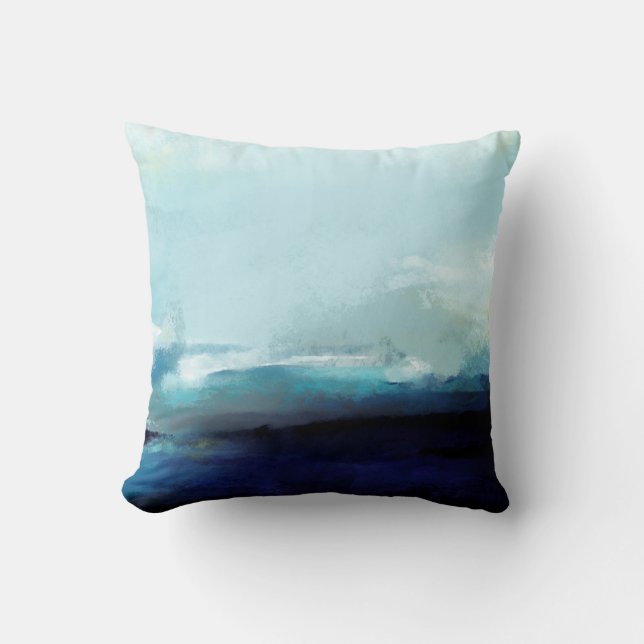 Coussin cool "L'Océan", Vagues Nautiques Abstraites (Recto)